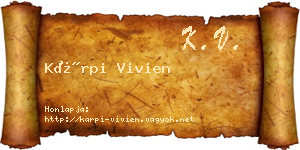 Kárpi Vivien névjegykártya